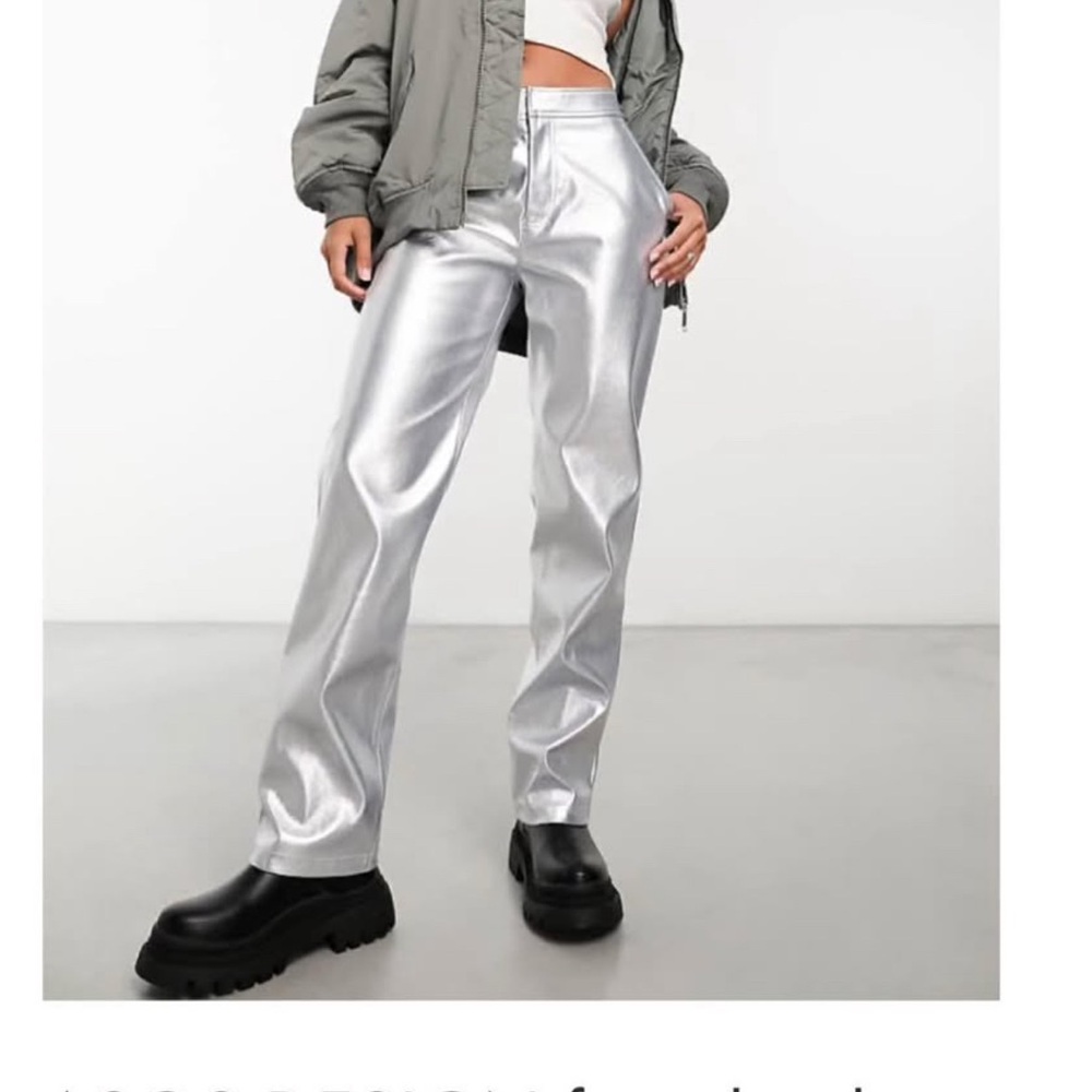 Silver Metallic Pants